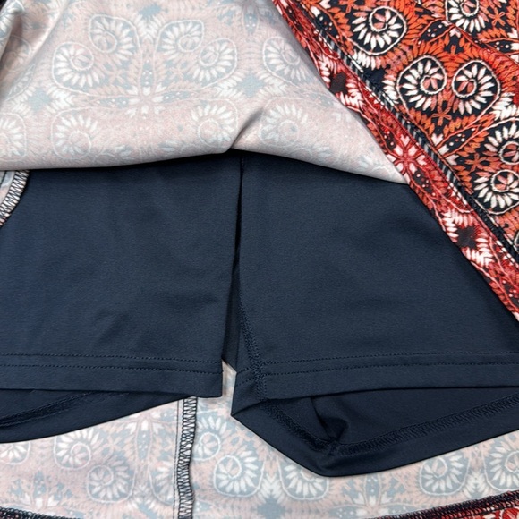 St John’s Bay Paisley Print Stretch Skort Navy Blue Elastic Wide Waistband Sz L - Picture 8 of 11